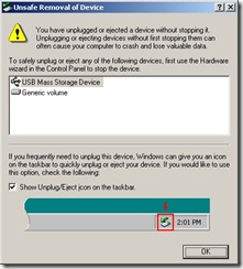Windows 2000 USB Unsafe Removal