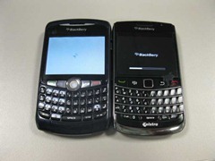 BlackBerry 8300 side-by-side BlackBerry 9700 BlackBerry 8300 side-by-side BlackBerry 9700