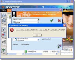 PC InspectorFile Recovery - crashed in Shell32