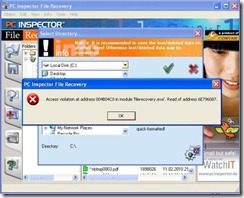 PC InspectorFile Recovery - crashed in filerecovery