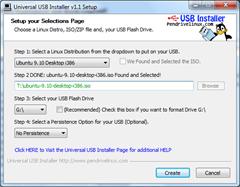 Universal USB Installer - Main Menu